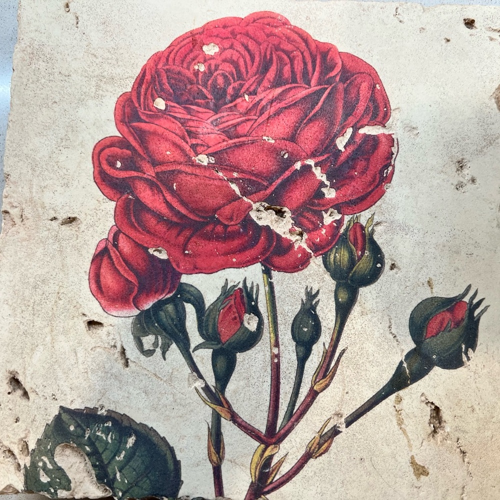 Floral Stone Trinket Box